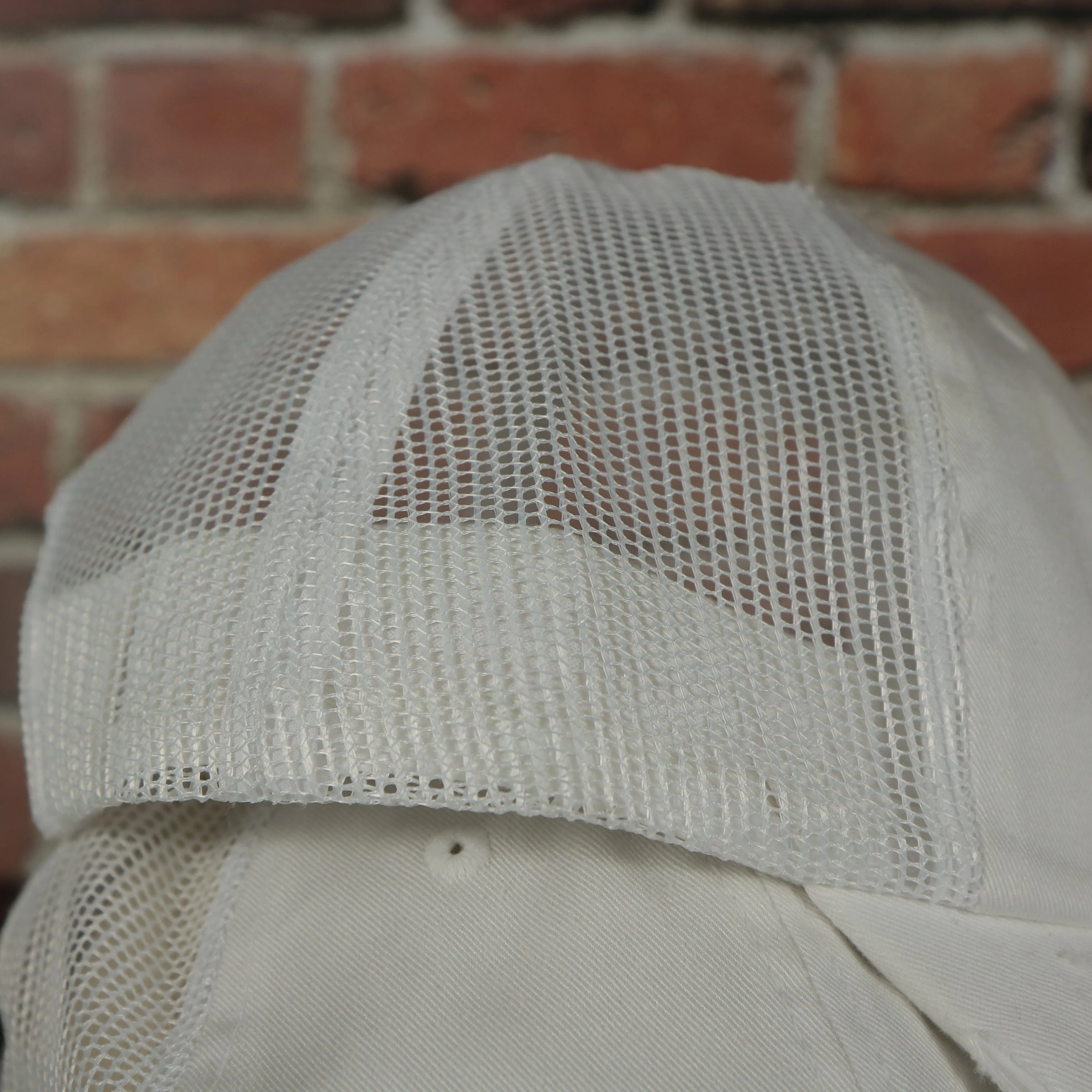 White Mesh Back Distressed Dad hat