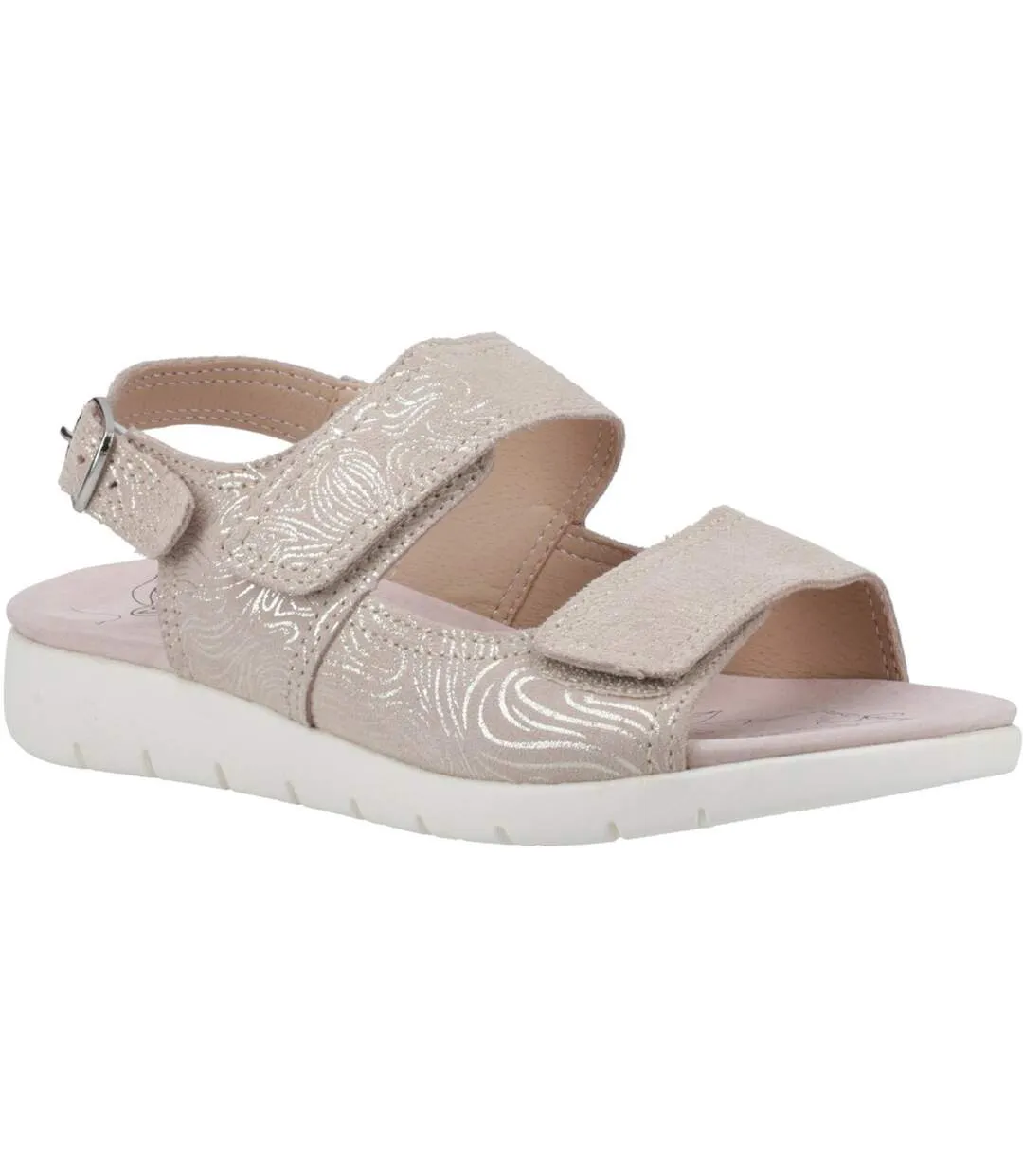 Womens/ladies begonia leather sandals taupe Fleet & Foster