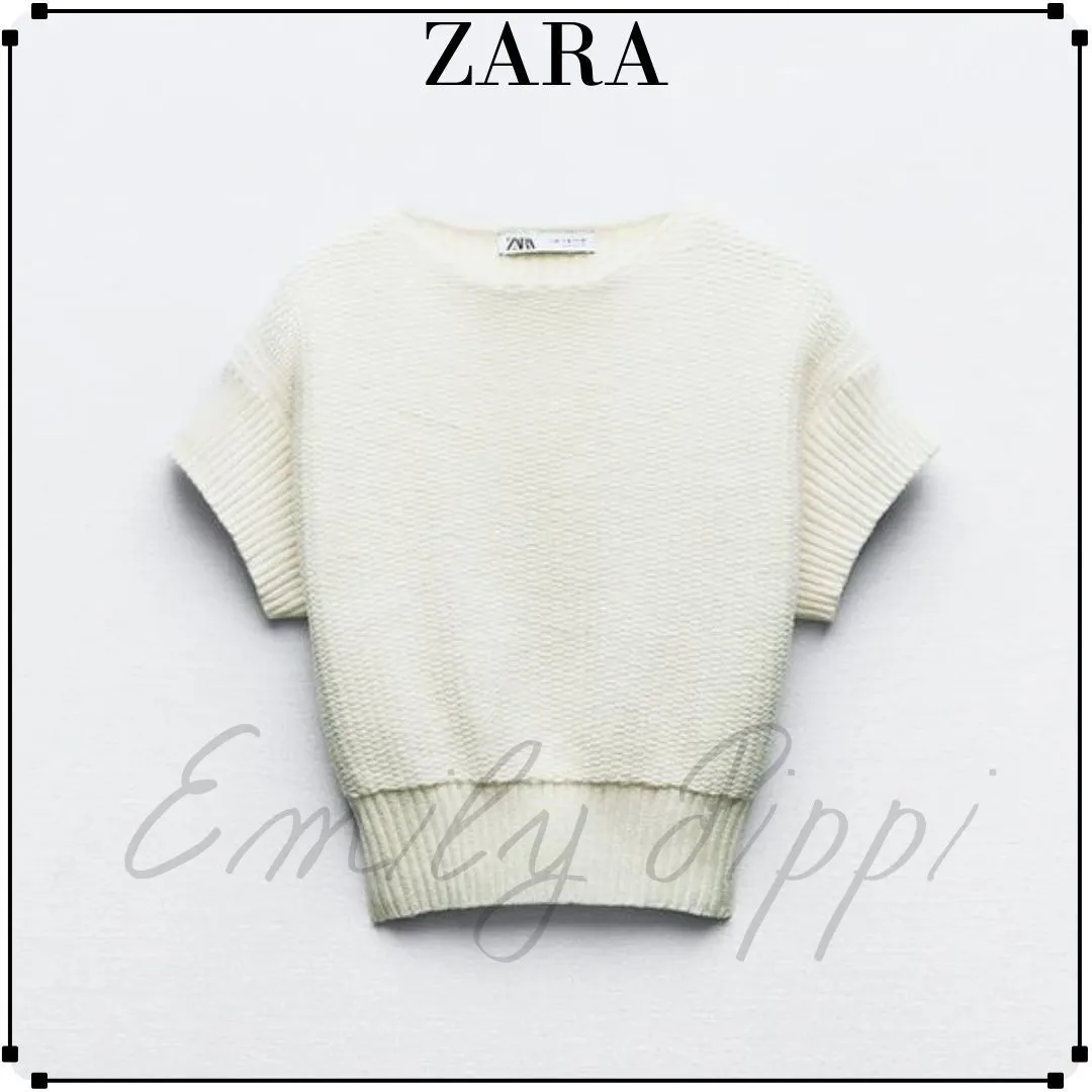 ZARA  |KNIT HOODED TOP