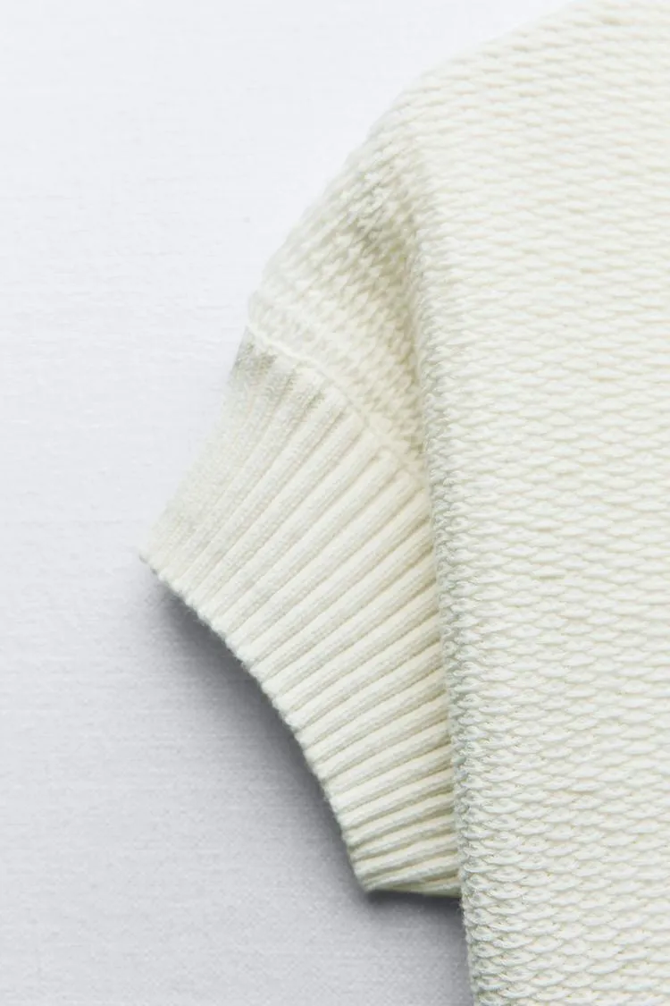 ZARA  |KNIT HOODED TOP