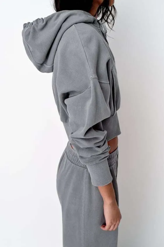 ZARA  |Long Sleeves Cotton Hoodies & Sweatshirts