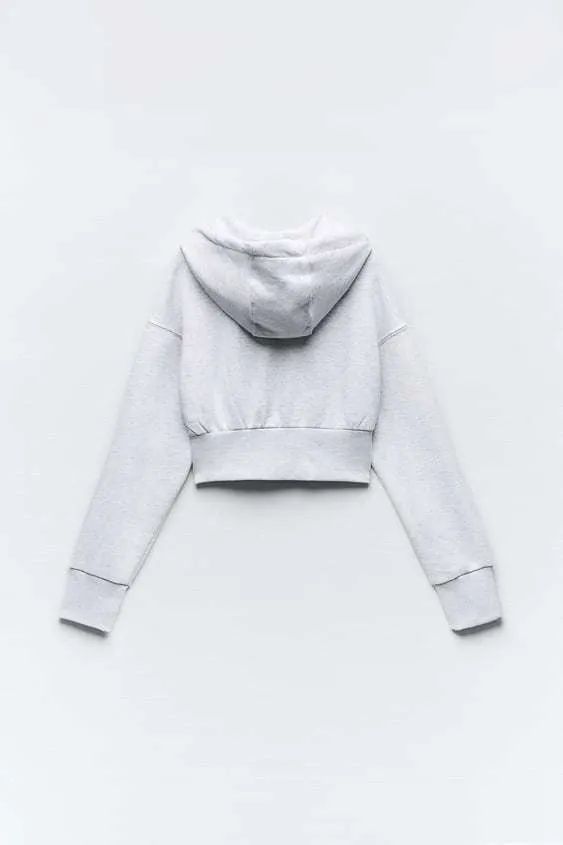 ZARA  |Long Sleeves Cotton Hoodies & Sweatshirts