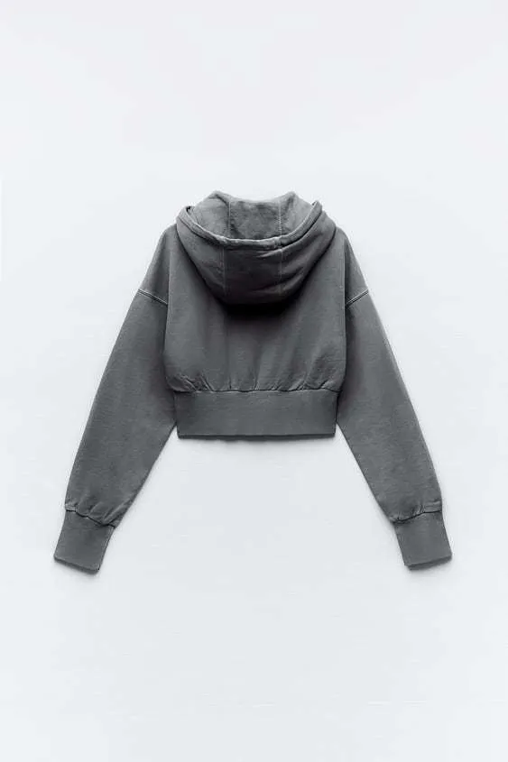 ZARA  |Long Sleeves Cotton Hoodies & Sweatshirts